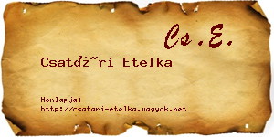 Csatári Etelka névjegykártya